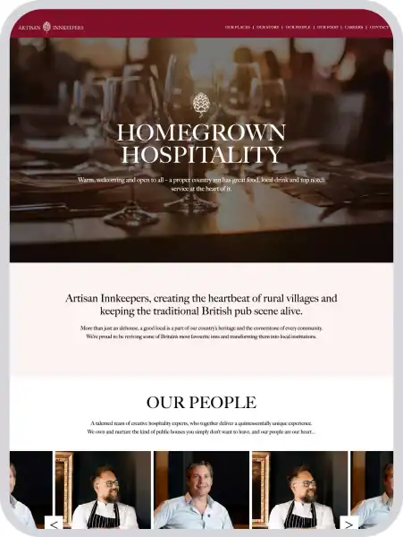 Hospitality website design and branding services in the UK.