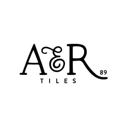 A&R Tiles logo featuring elegant black lettering on a white background.