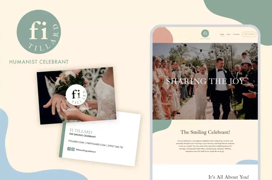 Brand identity design featuring business cards and website for Lolly Agency, a creative branding com.