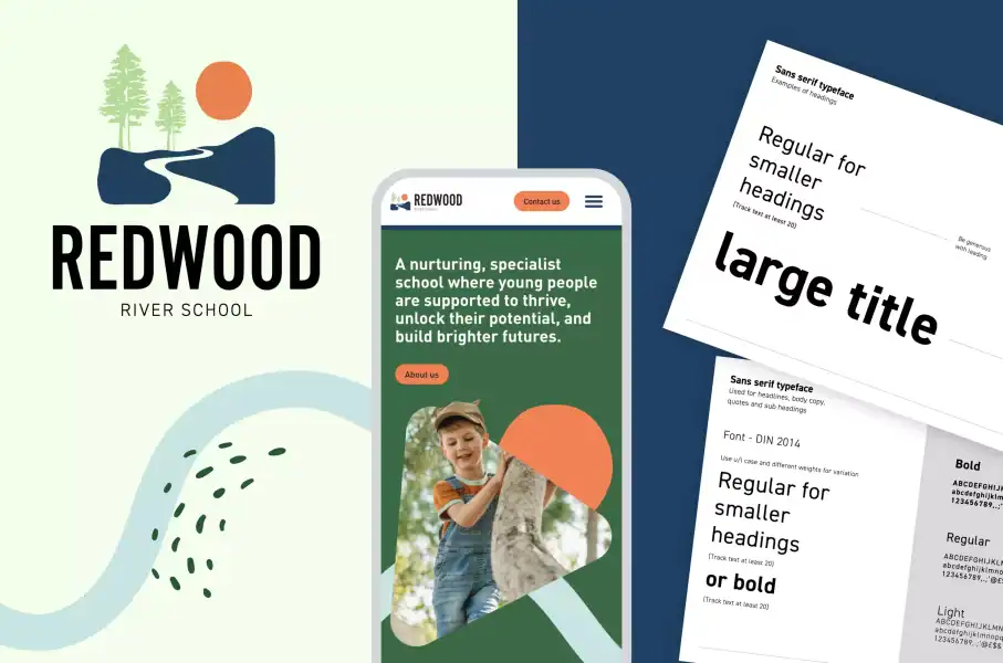Modern branding and responsive website for Redwood River School.