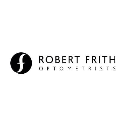 Optometrists logo for Robert Frith, showcasing professional eye care services.
